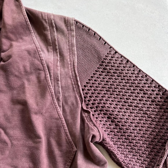 North Style Womens 1X Knit Sleeve Open Front Cardigan Jacket Purple - Picture 4 of 10